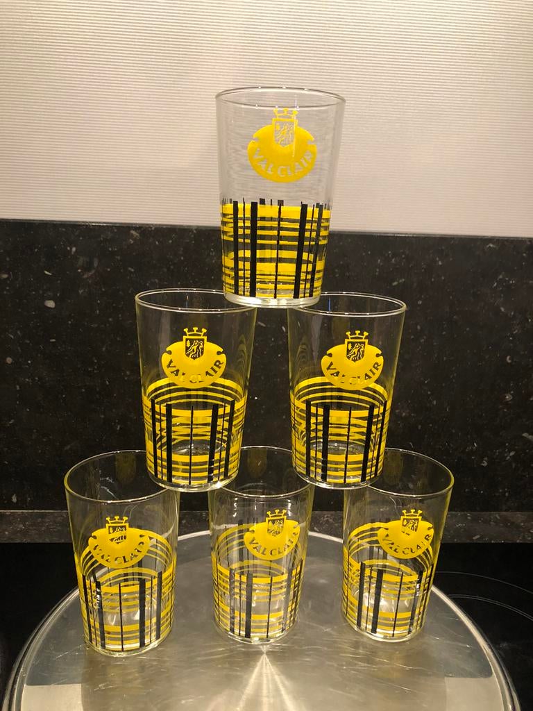primus haacht brouwerij VAL CLAIR 6 vintage glazen, Enlèvement ou Envoi, Utilisé, Verre ou Verres, Autres marques