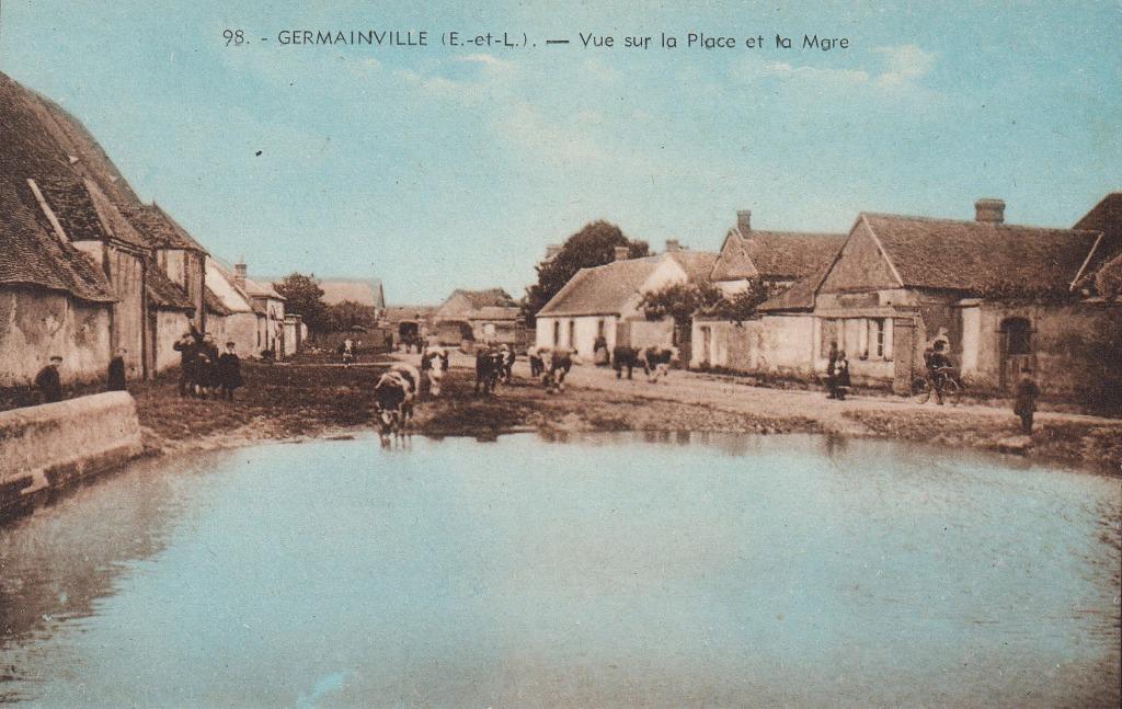 FRANCIA - Germainville - Vue sur la Place et la Mare, Collections, Envoi, Non affranchie, France