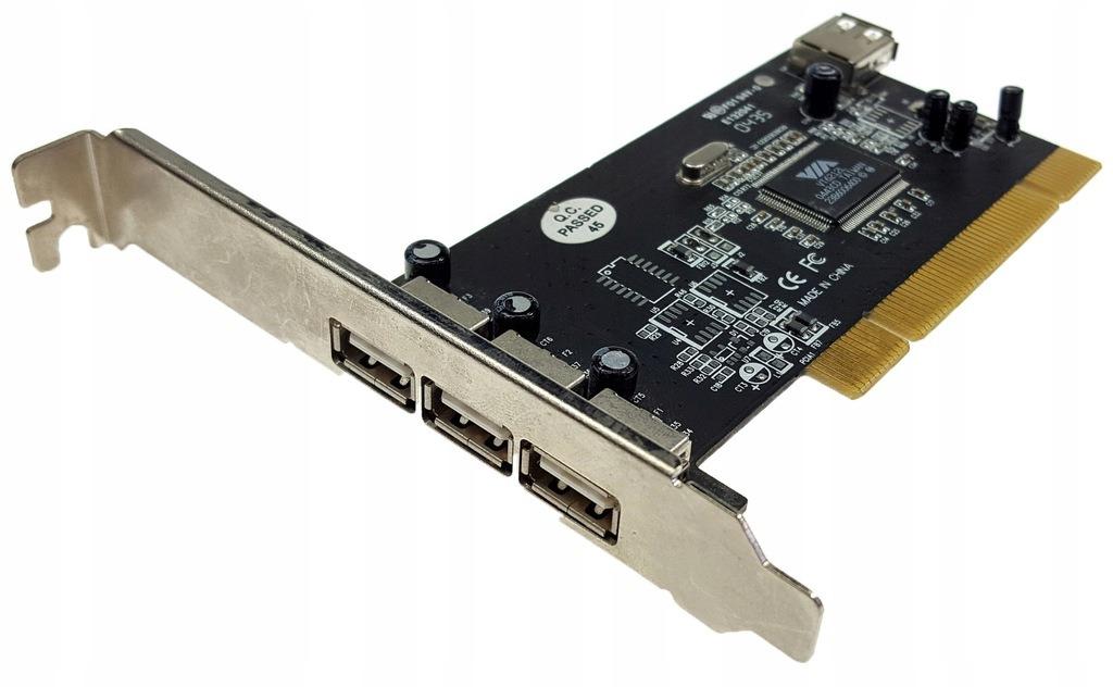 Carte PCI 4x USB VIA VT6212, Computers en Software, Geheugenkaartlezers, Ophalen of Verzenden, Gebruikt, VIA