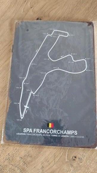 Plaque métallique Circuit de Spa Francorchamps., Enlèvement ou Envoi, Neuf