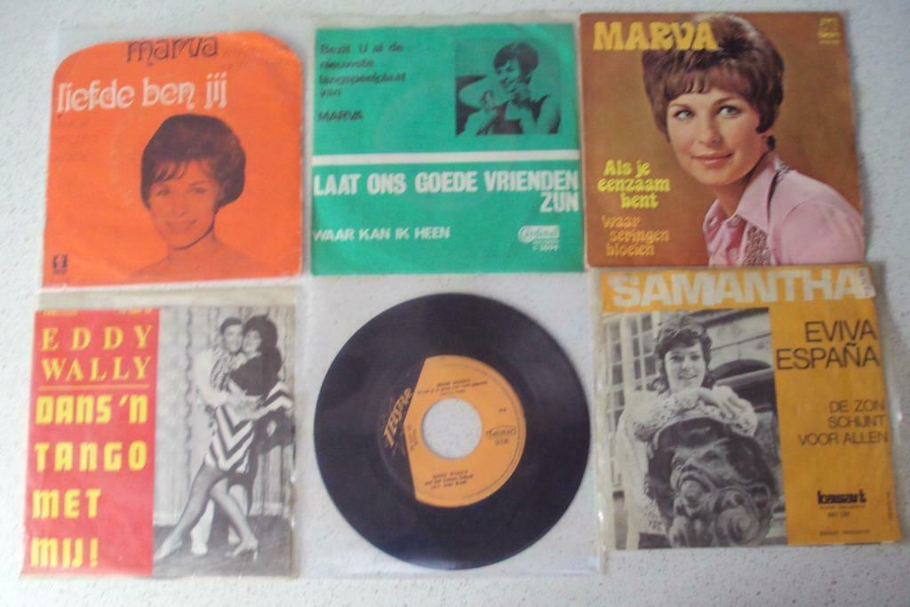 Part 41 - 6 Singeljes van Marva, Eddy Wally & Samatha, Ophalen of Verzenden, Gebruikt, Overige genres