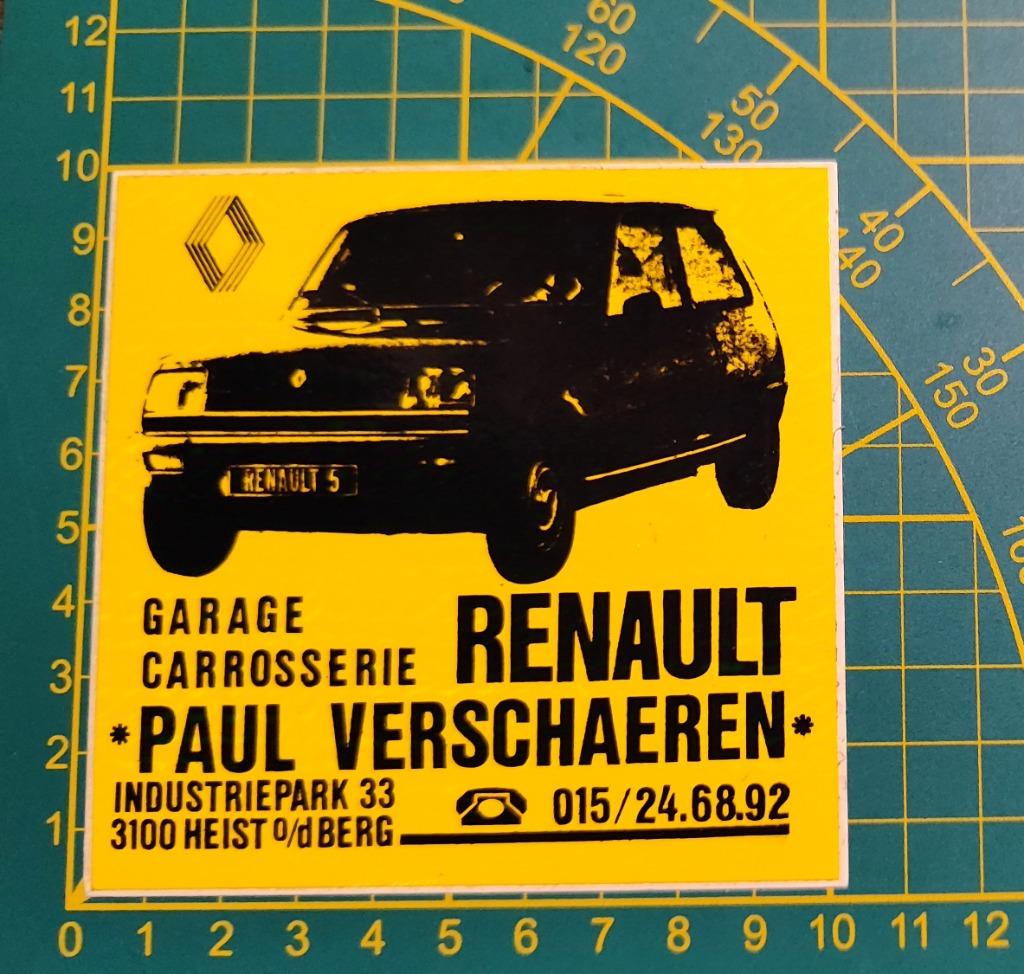 Sticker Renault 5 Garage Carrosserie Heist op den berg, Ophalen of Verzenden