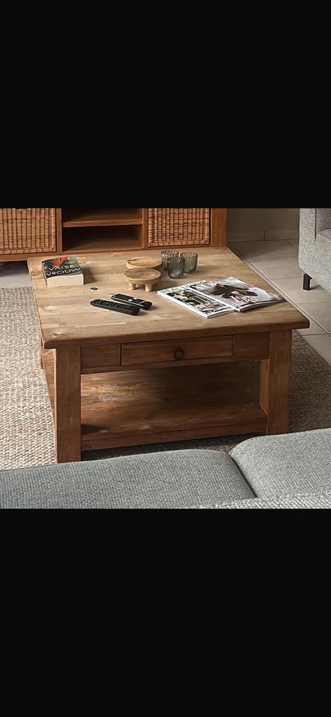 Salontafel + tv kast teak, Ophalen, Gebruikt, Klassiek, Teakhout