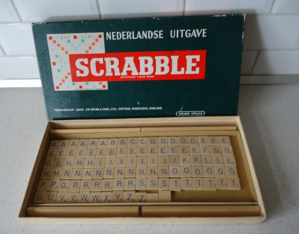 Vintage "Scrabble" Nederlandse Uitvoering van Spears Spelen, Hobby en Vrije tijd, Een of twee spelers, Ophalen of Verzenden, Gebruikt