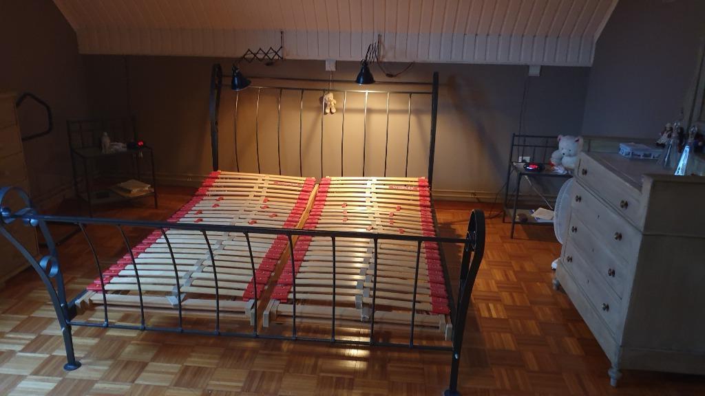 bed, Ophalen, Zwart, Tweepersoons, 200 cm