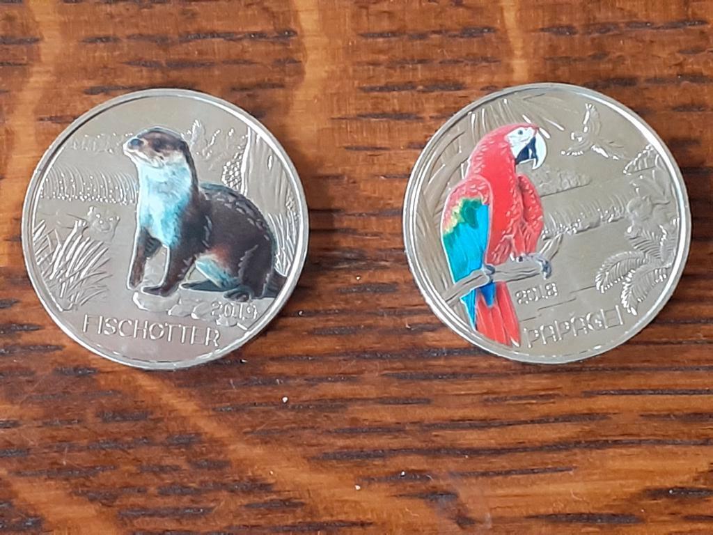 Oostenrijk 2019 - 2 x 3 euro - Papegaai en Otter, Timbres & Monnaies, Monnaies | Europe | Monnaies euro, Enlèvement ou Envoi, Autriche