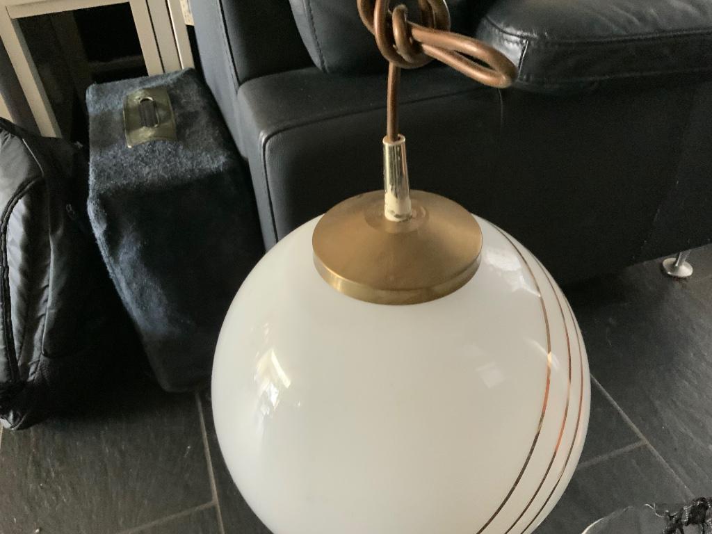 Retro hanglamp bol, Ophalen, Gebruikt, Glas