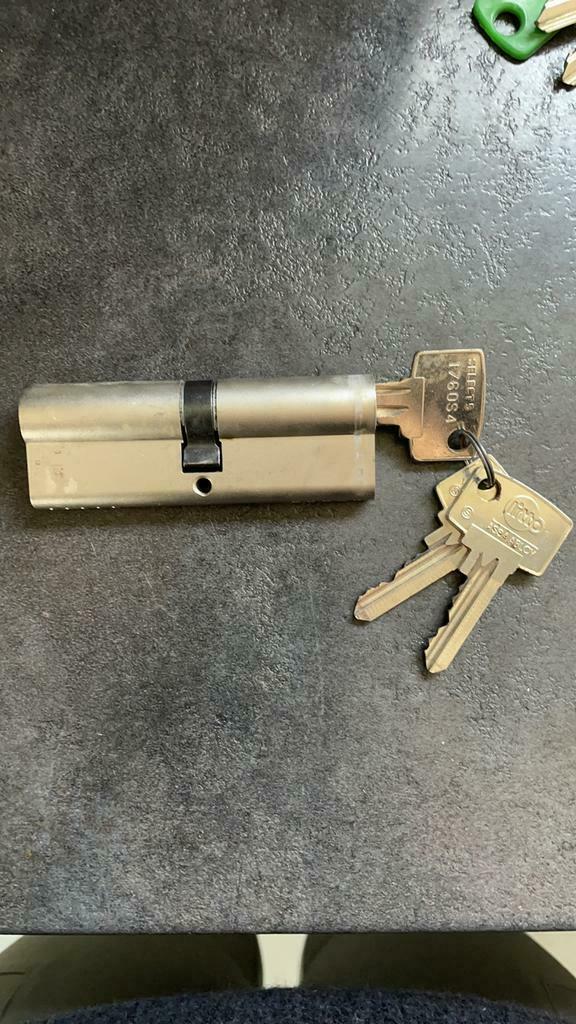Litto slot standaard cilinder met 3 sleutels, Ophalen of Verzenden, Gebruikt, Slot