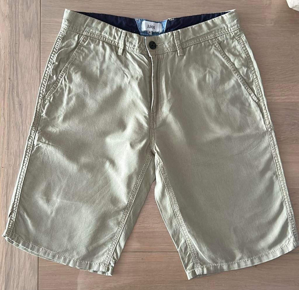 Short maat 36, Kleding | Heren, Broeken en Pantalons, Ophalen, Jules, Beige, Zo goed als nieuw