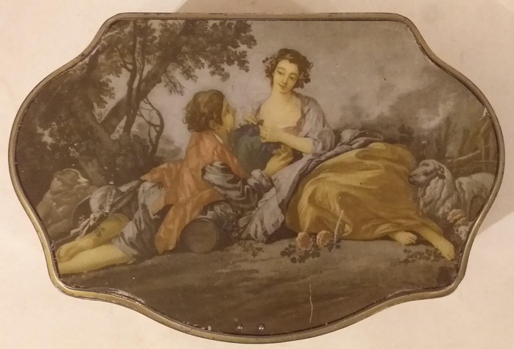 oude blikken doos Ri-Ri Demaret - La Musette, Boucher, Ophalen of Verzenden