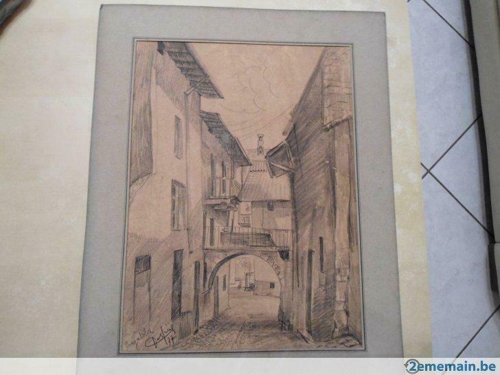 Très Beau Ancien Dessin signé original ( pas copie ) en bon