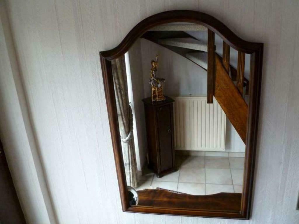 Spiegel met houten kader, Ophalen, Zo goed als nieuw, Minder dan 100 cm, Rechthoekig