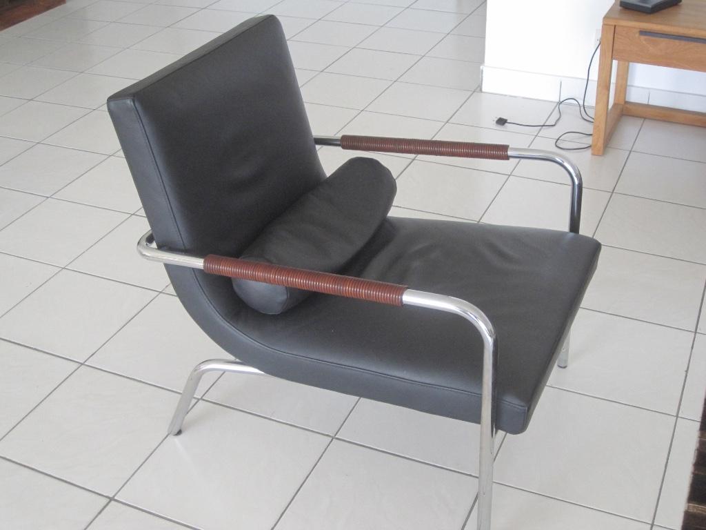 DESSAU fauteuils leer zwart, Ophalen, Nieuw, Leer, Design