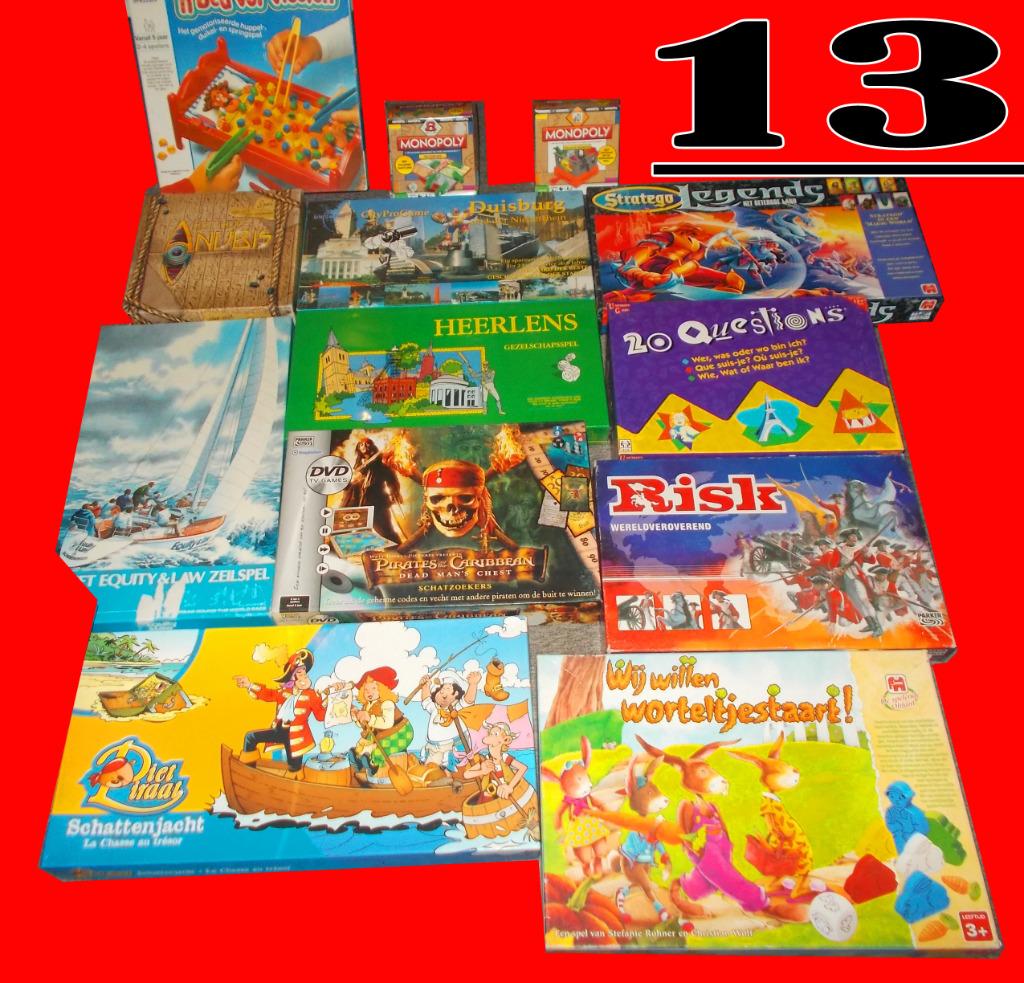13 SPELLEN, Hobby en Vrije tijd, Gezelschapsspellen | Overige, Zo goed als nieuw, Een of twee spelers, Drie of vier spelers, Vijf spelers of meer