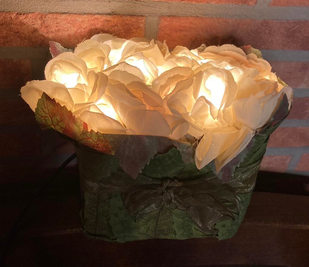 Décoration avec 20 lumières et roses., Enlèvement ou Envoi, Comme neuf