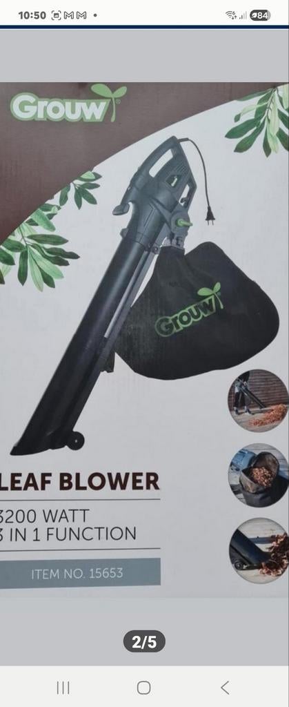 Nieuwe bladblazer versnipperaar verlaat 220v 3200w 270km, Ophalen of Verzenden, Nieuw