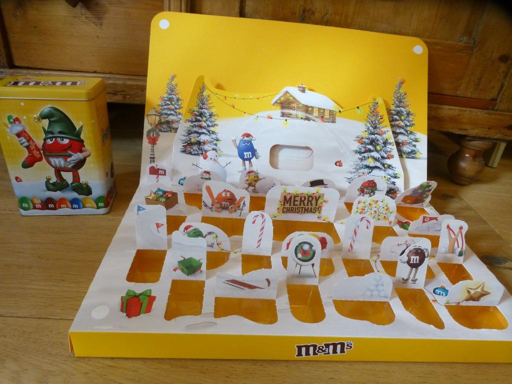 M&M's  blikken doos en adventskalender, Ophalen of Verzenden, Zo goed als nieuw