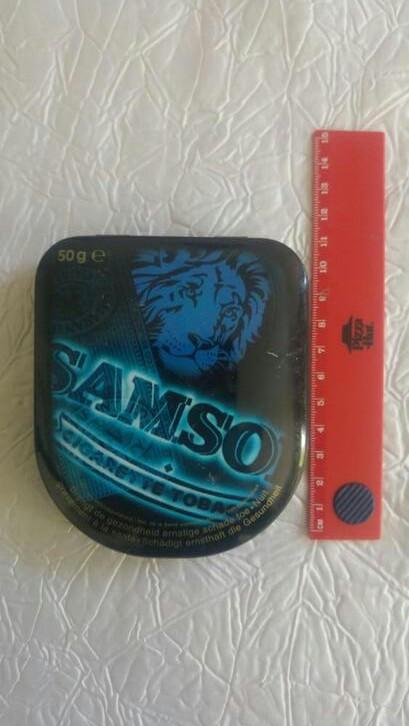 Vintage boîte cigarettes sigarettendoosje Samson 1980, Ophalen of Verzenden, Zo goed als nieuw