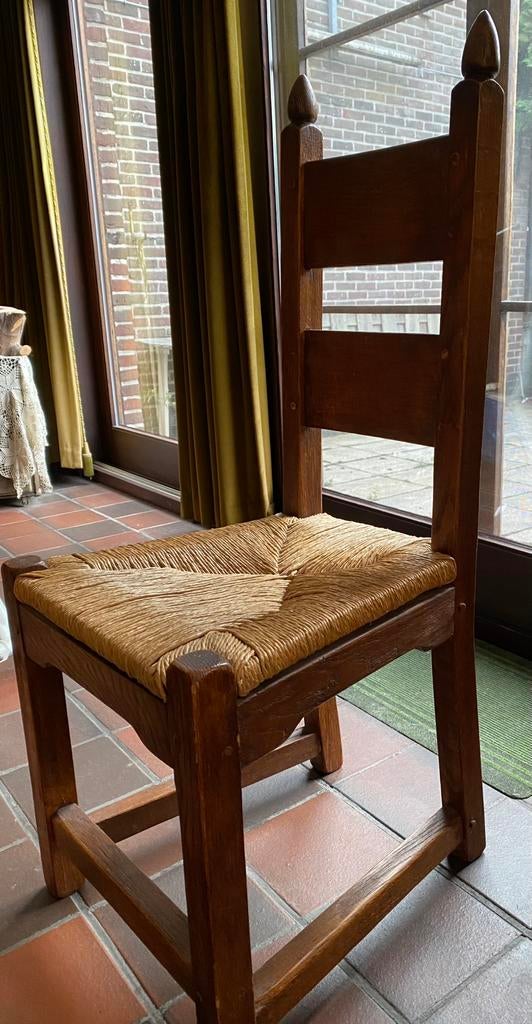 6 klassieke voleiken stoelen, Huis en Inrichting, Stoelen, Ophalen, Gebruikt, Hout