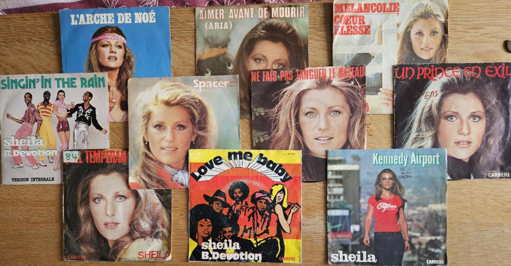 À VENDRE : LOT DE 45 TOURS VINYLES DE « SHEILA », Enlèvement, Utilisé, Single