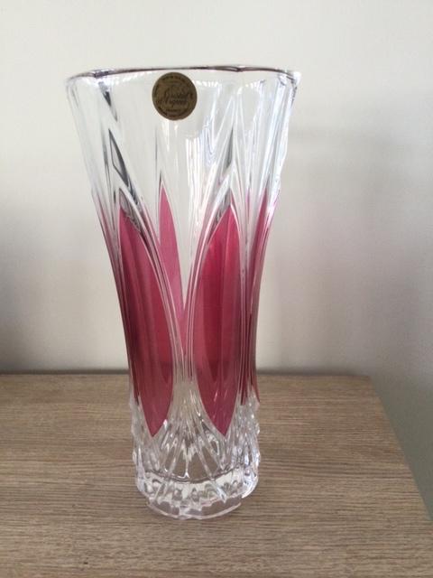 Originele vaas van Cristal d'Arques. Jaren ‘60, Huis en Inrichting, Woonaccessoires | Vazen, Ophalen, Nieuw, Rood, Minder dan 50 cm