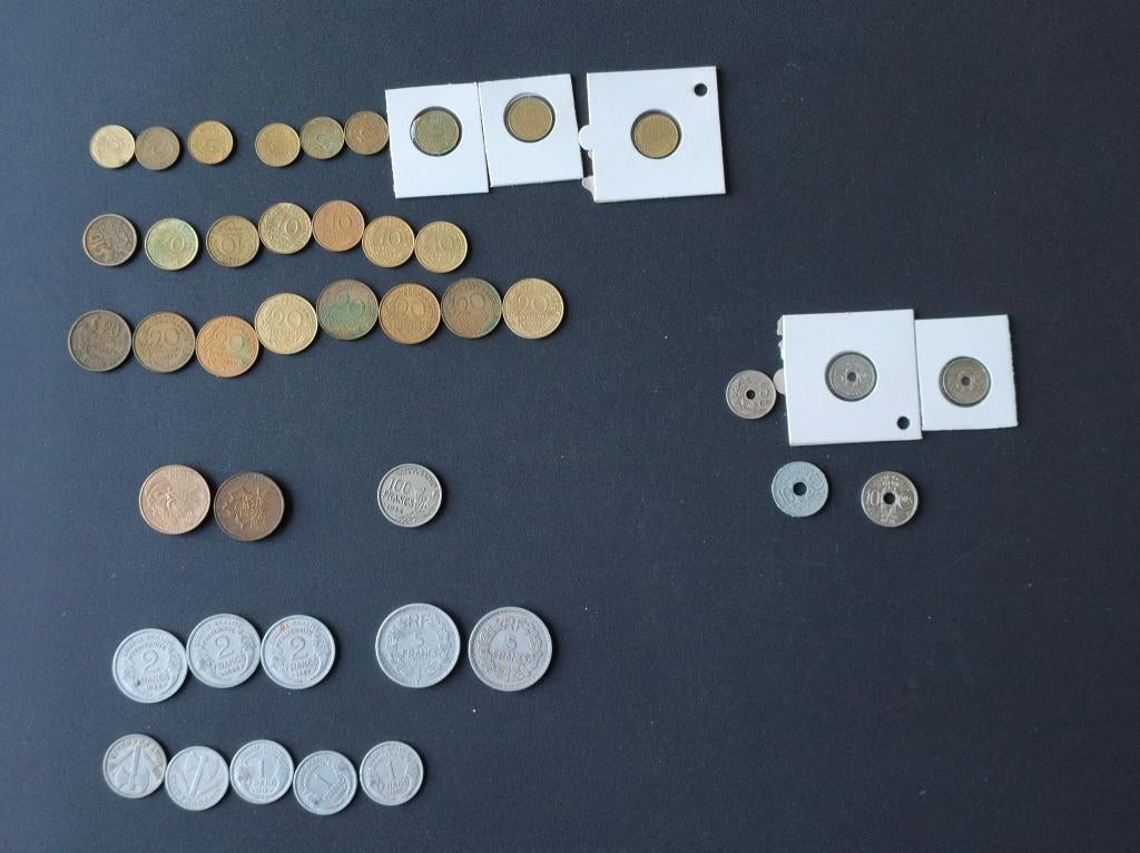Oude munten + biljet Frankrijk, Postzegels en Munten, Ophalen of Verzenden, Munten en Bankbiljetten