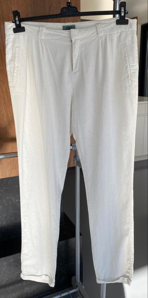 Broek CKS in maat 42, Kleding | Dames, Broeken en Pantalons, Wit, Maat 42/44 (L), Ophalen of Verzenden, Gedragen