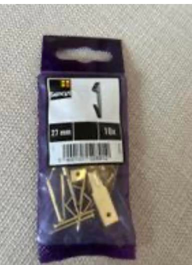 10 crochets de tableau acier laitonne 27mm neuf, Comme neuf