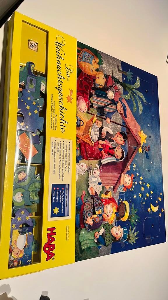 Kalender advent / puzzel /spel Haba (geopend), Ophalen of Verzenden, Gebruikt