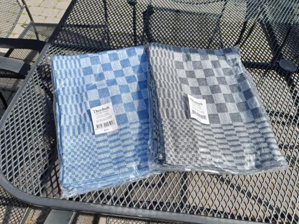 theedoeken 6st katoen zwart/blauw, Ophalen, Nieuw, Blauw, Theedoek of Handdoek