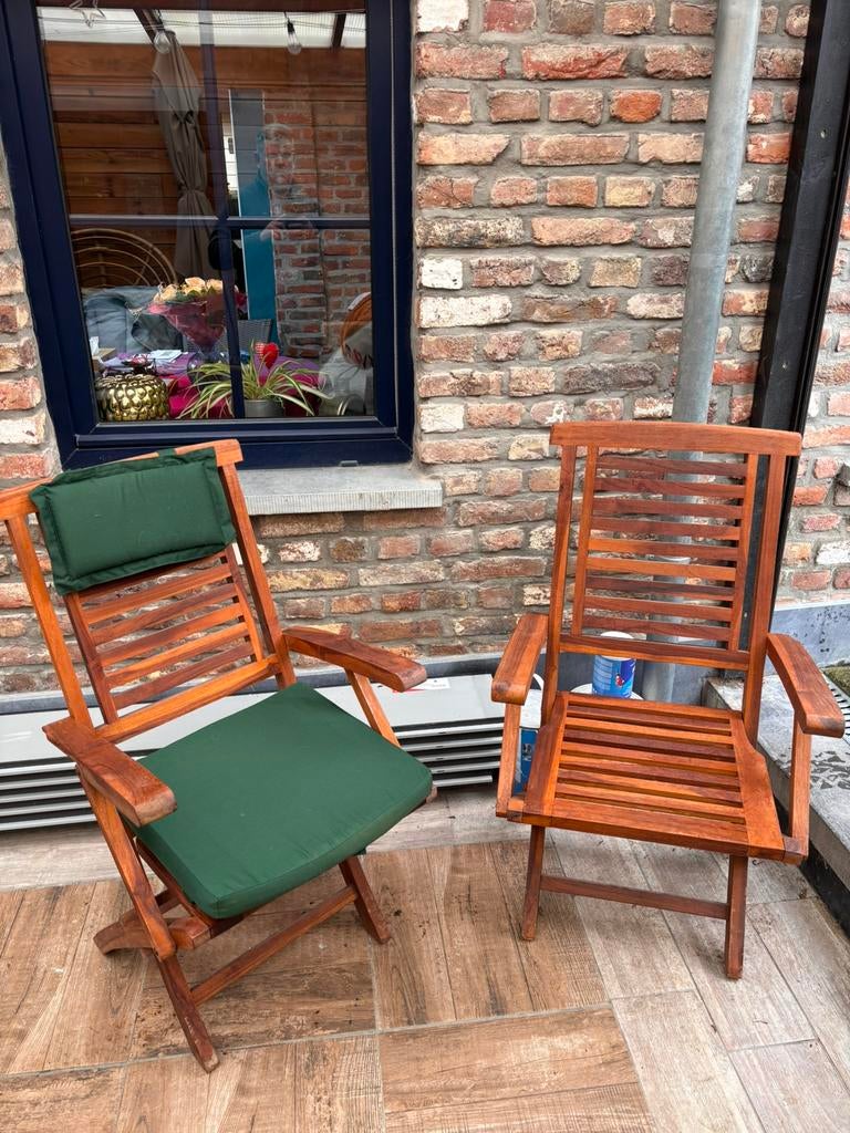 2 Chaises en teck pliables - jamais servi, Ophalen, Zo goed als nieuw
