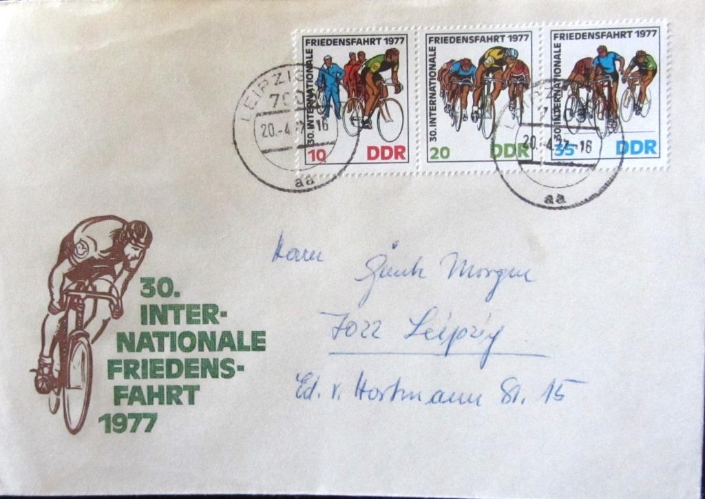BRIEVEN-  WIELRENNEN 1977, Postzegels en Munten, Ophalen of Verzenden, Gestempeld, Sport