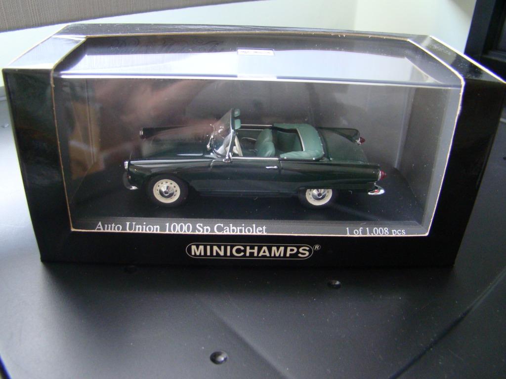 1/43 Auto Union 1000 Sp roadster 1961 groen, Ophalen of Verzenden, Nieuw, Auto, MiniChamps