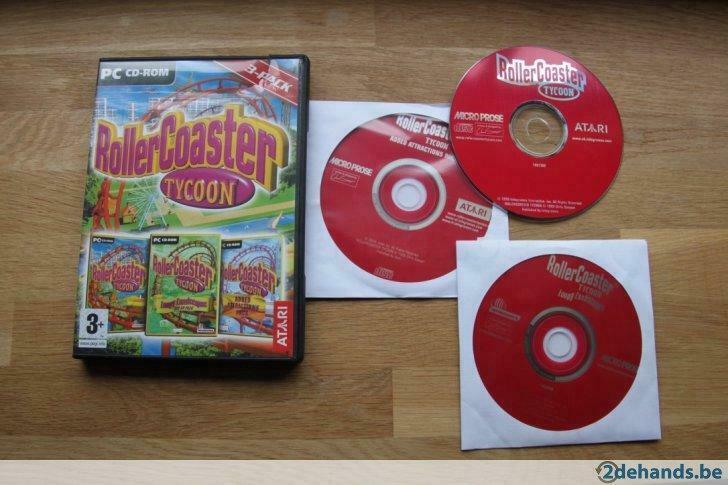 CD-Rom PC: Roller Coaster Tycoon, 3 en 1 Box, à partir de 3, Enlèvement ou Envoi, 1 joueur, Utilisé, À partir de 3 ans