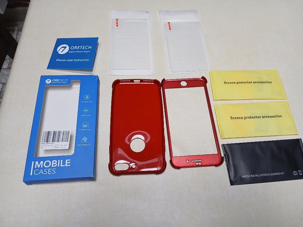 Hoesje en 2 screenprotectors IPhone 7, Telecommunicatie, Mobiele telefoons | Hoesjes en Screenprotectors | Overige merken, Nieuw