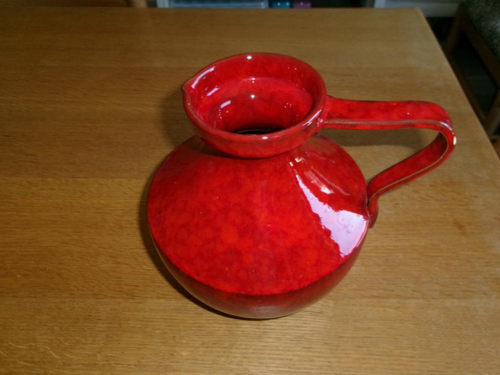 Roodgevlamde bloemenkruik, Aardewerk of Porselein, Ophalen of Verzenden, Zo goed als nieuw, Minder dan 50 cm