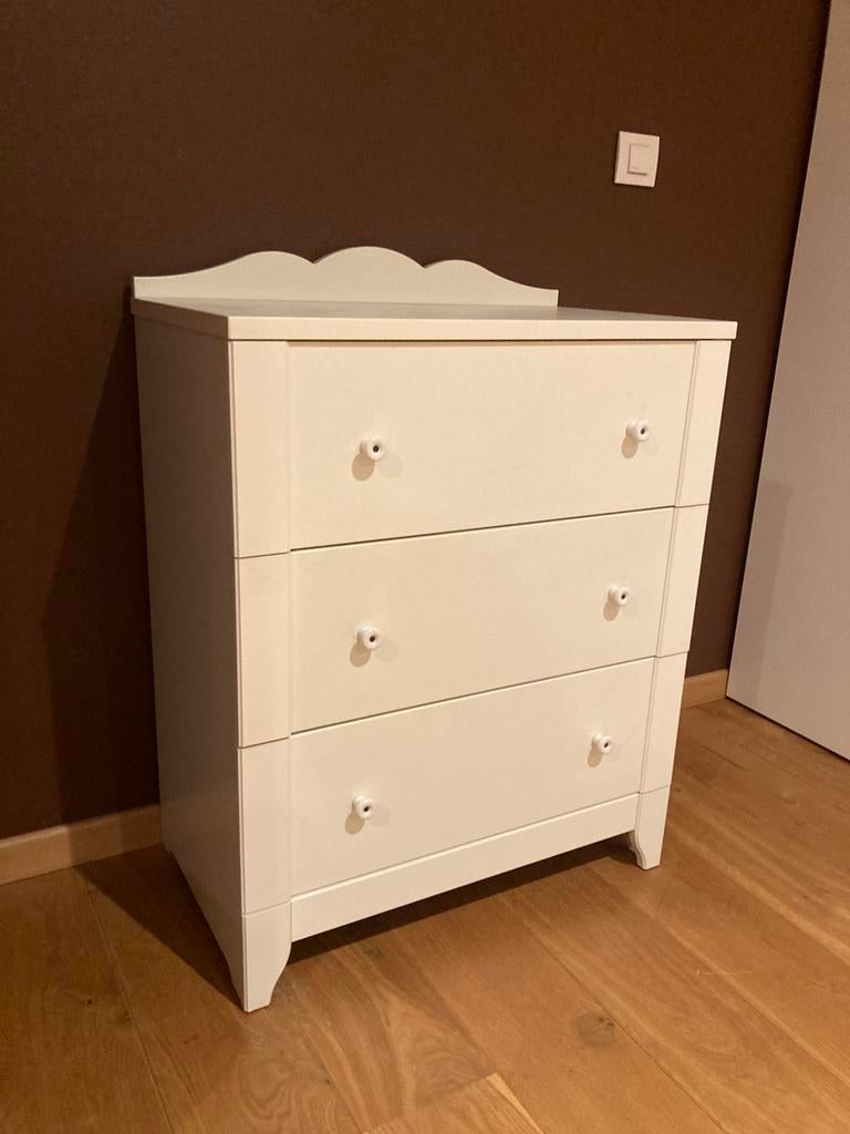 Commode blanche pour chambre d'enfant, Moins de 75 cm, Bord surélevé, Enlèvement, Moins de 90 cm