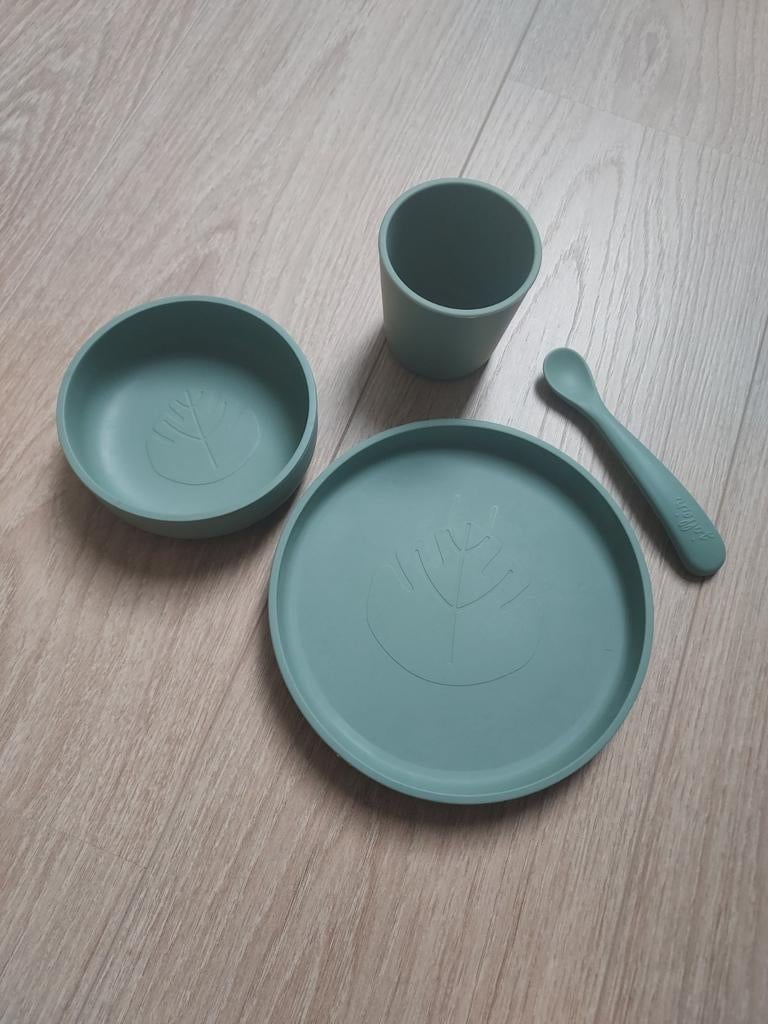 Ensemble de dîner en silicone Jollein - assiette, casserole,, Enlèvement, Comme neuf