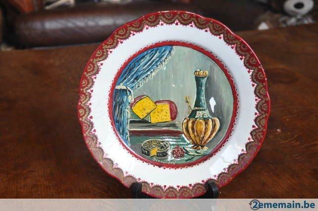 assiette peinte Demoustier, Ophalen of Verzenden