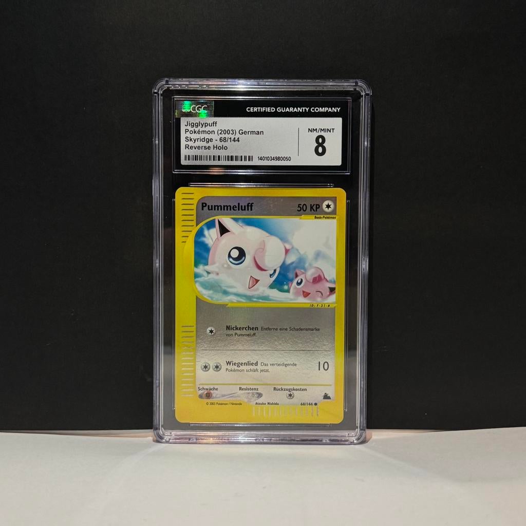 Jigglypuff graded CGC 8 reverse holo Pokémon kaart, Ophalen of Verzenden, Zo goed als nieuw, Losse kaart, Foil