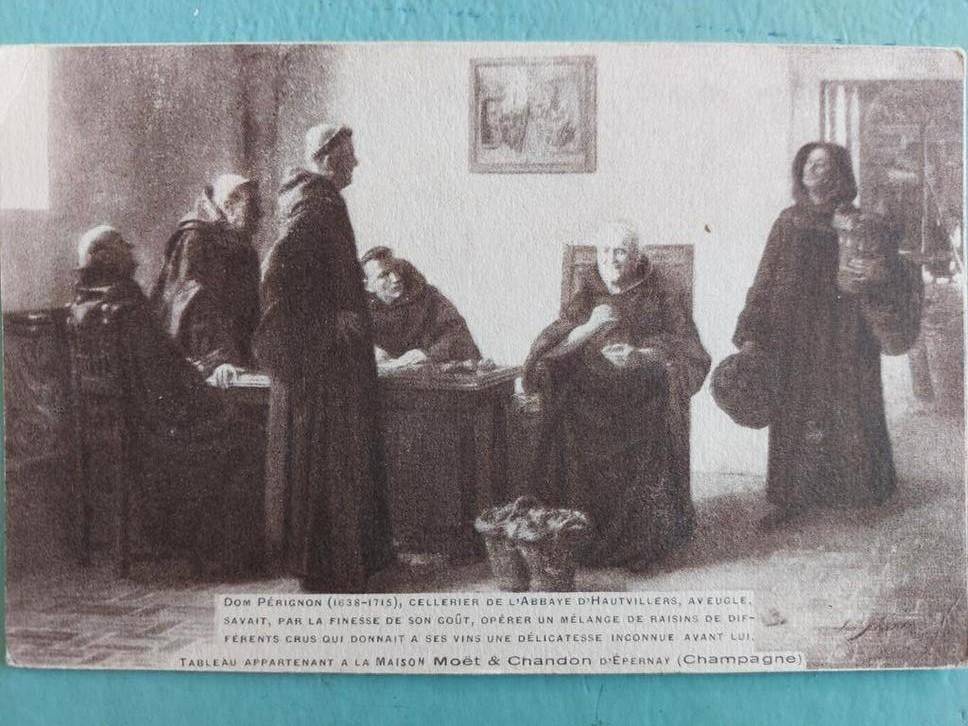 Oude postkaart Dom Pérignon, Verzamelen, Ophalen of Verzenden