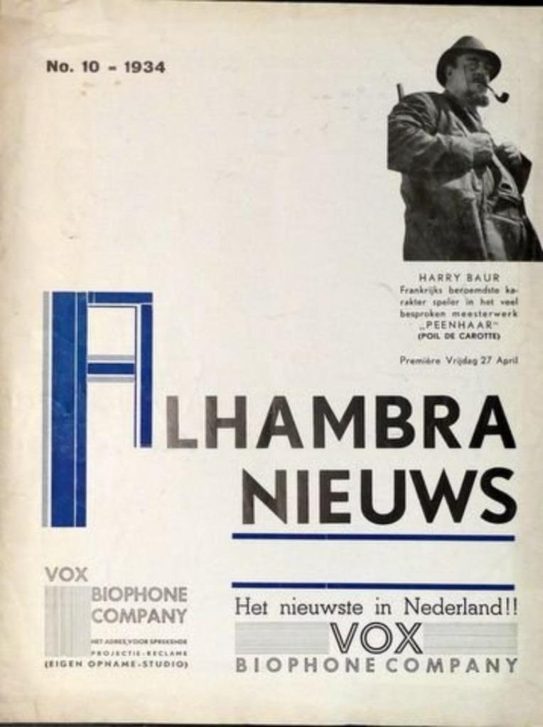 Theater tijdschrift Alhambra Nieuws no.10 1934 GEZOCHT, Boeken, Tijdschriften en Kranten, Ophalen of Verzenden, Gelezen, Overige typen