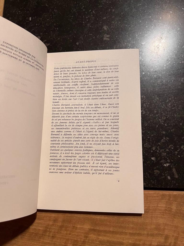 Charles Bernard, le centenaire de sa naissance - 1976, Jean Warmoes, Enlèvement ou Envoi, Comme neuf, Art et Culture