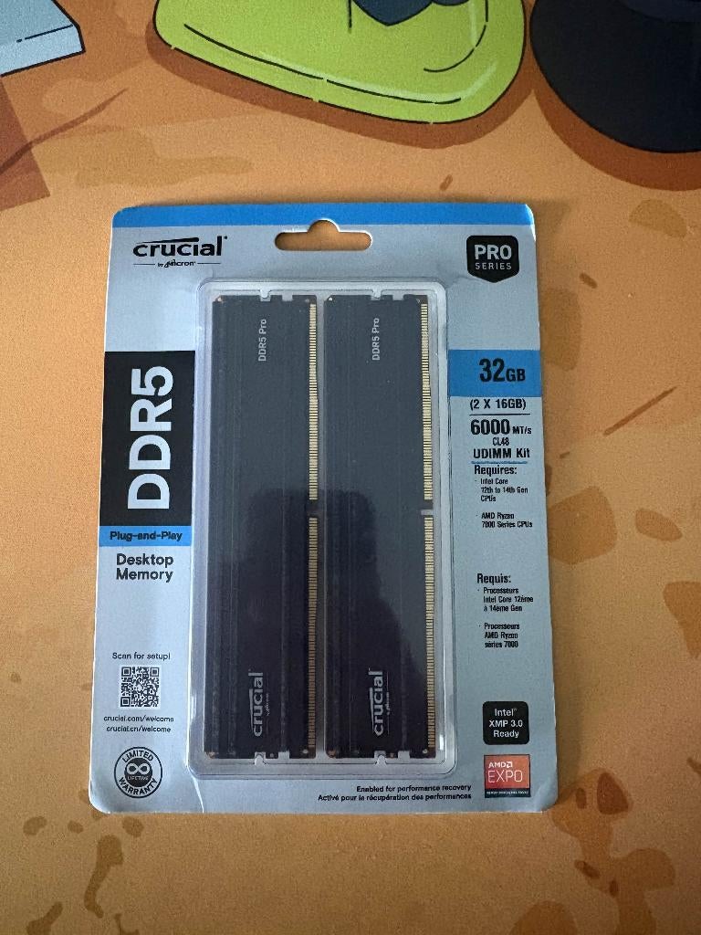 Ram DDR5 Pro 2 x 16 Go 6000 Crucial, Neuf, 32 GB, Enlèvement, Desktop