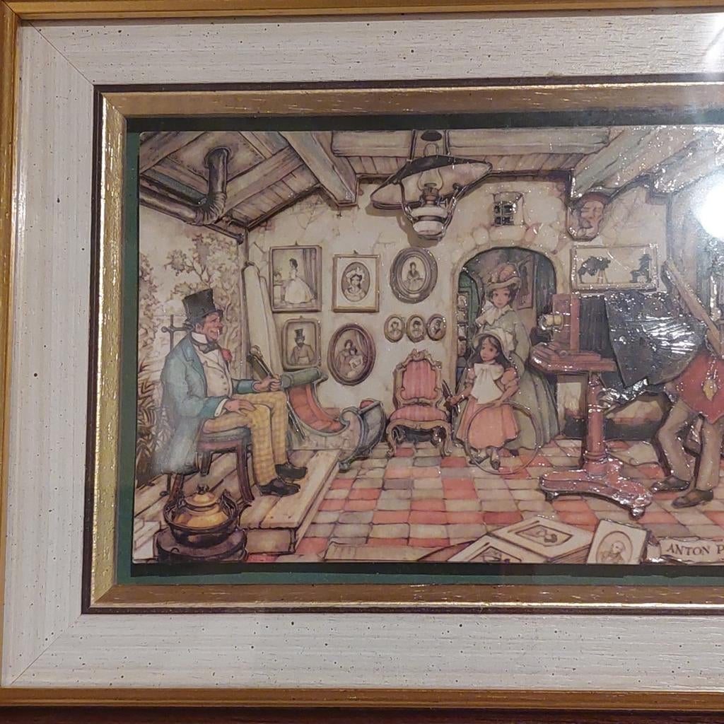 Anton piek print in lijst vintage jaren 80 27x23cmm, Enlèvement ou Envoi