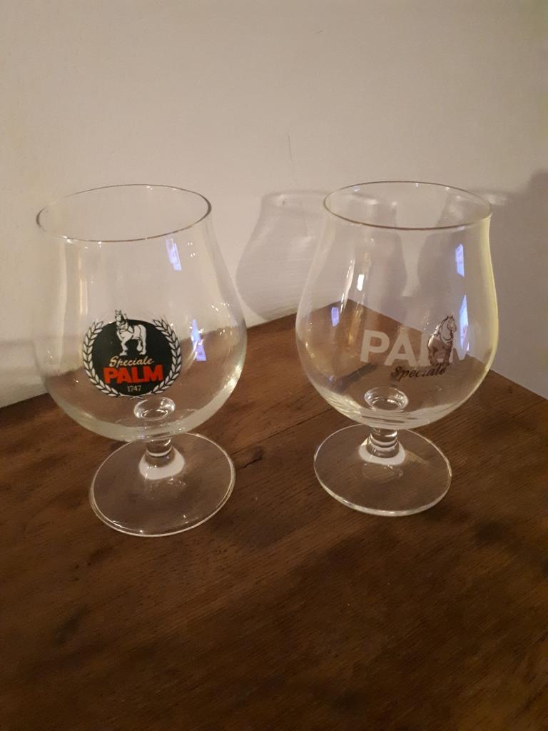 2 Palm Bierglazen, Ophalen of Verzenden, Zo goed als nieuw, Glas of Glazen, Palm