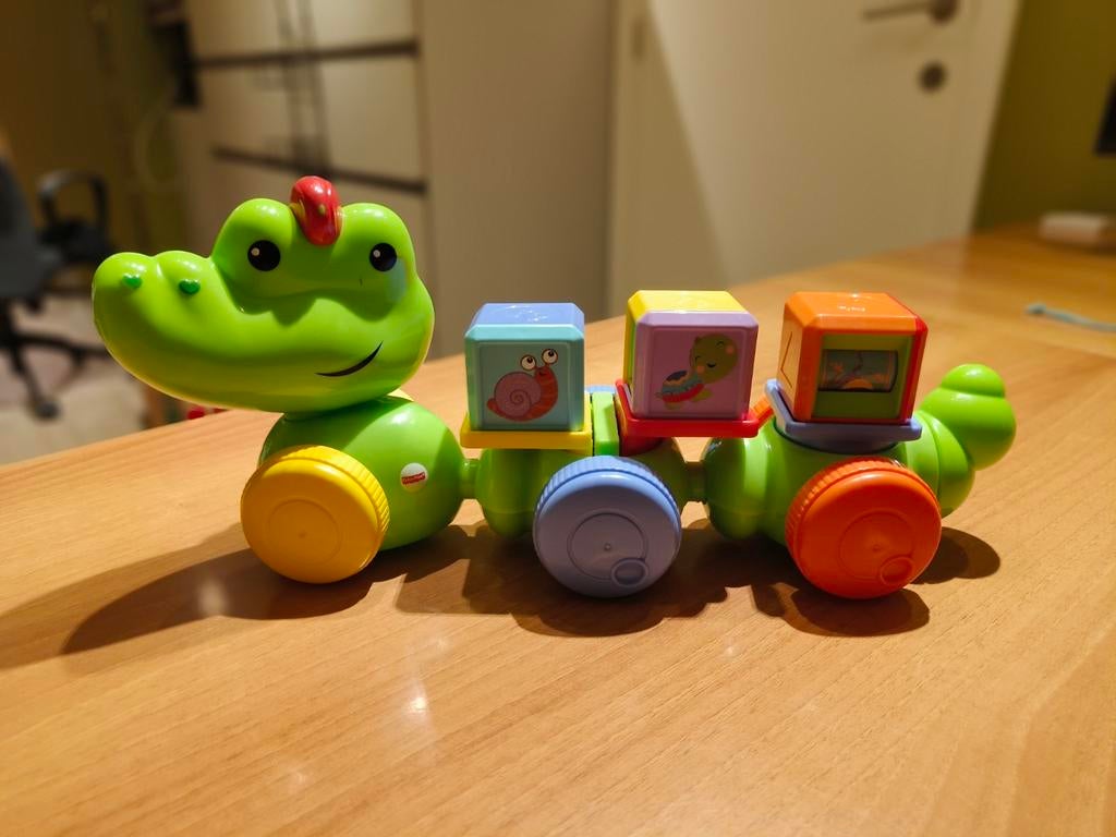 Fisher-Price krokodil, Kinderen en Baby's, Speelgoed | Fisher-Price, Ophalen of Verzenden, Zo goed als nieuw, Duw- of Trekspeelgoed