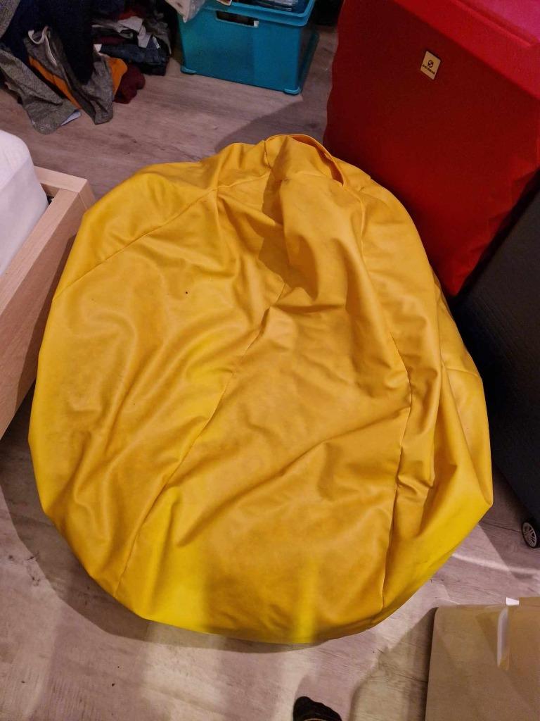Pouf poire, Ophalen of Verzenden, Gebruikt, Geel, Zitzak