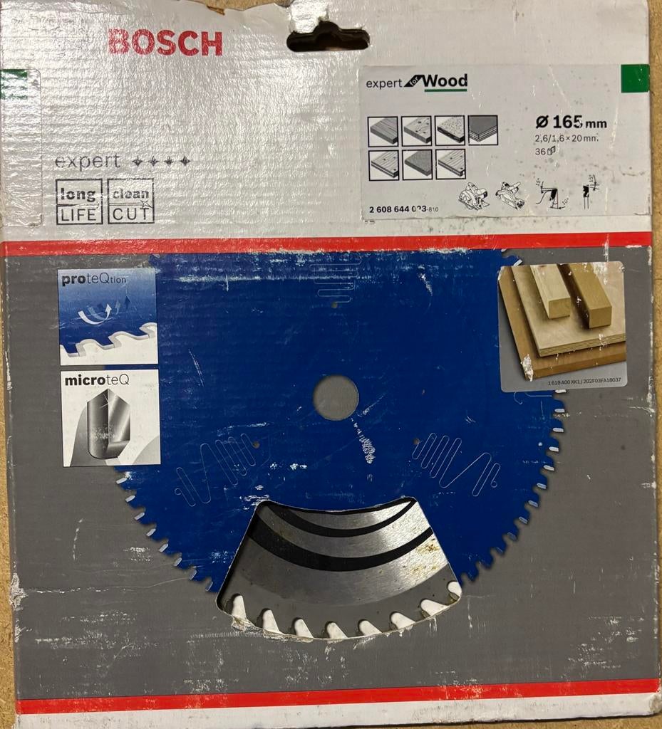 Bosch Expert for Wood zaagblad 165×20 – 36T, Doe-het-zelf en Bouw, Ophalen, Nieuw, Cirkelzaag