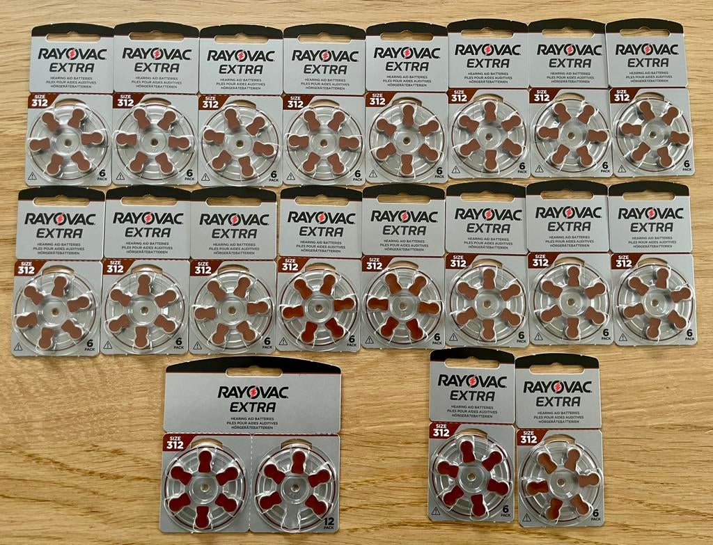 🆕 Rayovac Extra 312 hoortoestelbatterijen- 119 stuks, Ophalen of Verzenden, Nieuw
